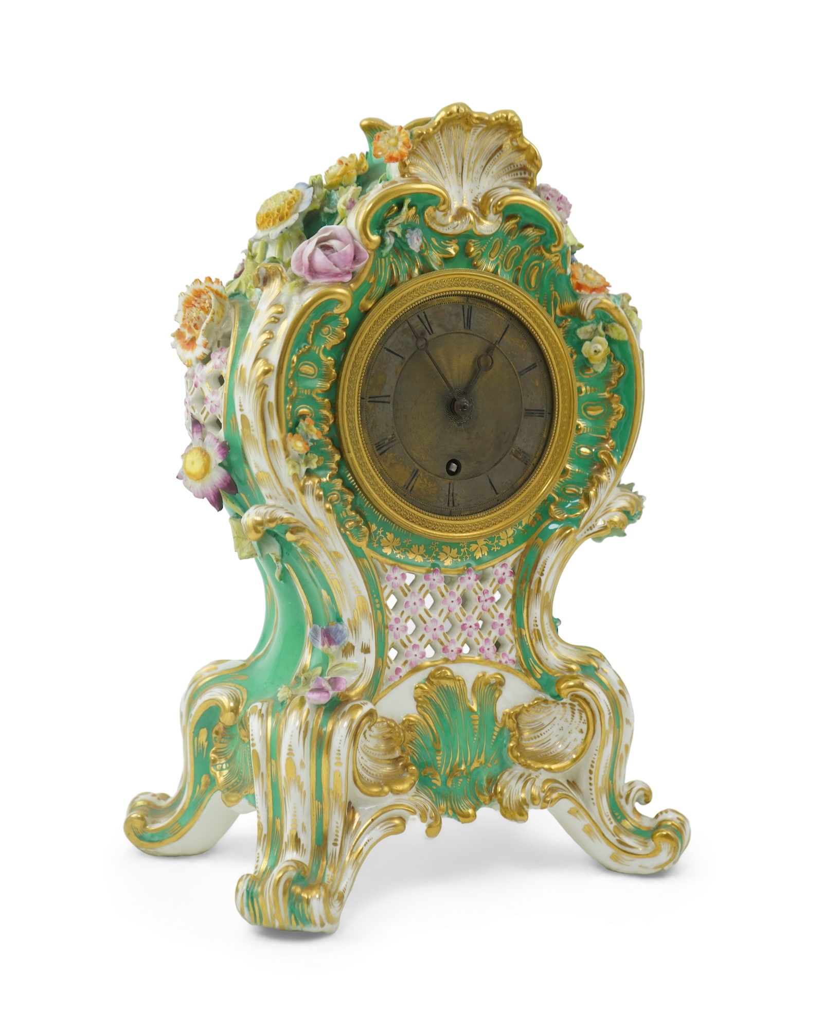 Benjamin Louis Vulliamy, London, an early 19th century eight day English porcelain mantel timepiece